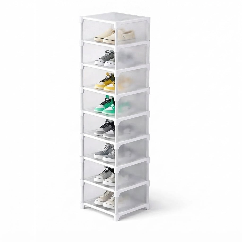 ZAPATERA PLASTICA DE 8 NIVELES 140CM DE ALTO BLANCO - 1