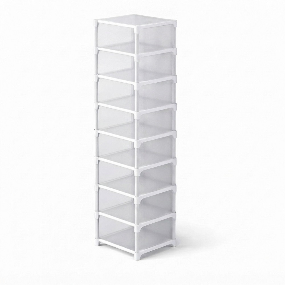 ZAPATERA PLASTICA DE 8 NIVELES 140CM DE ALTO BLANCO - 2