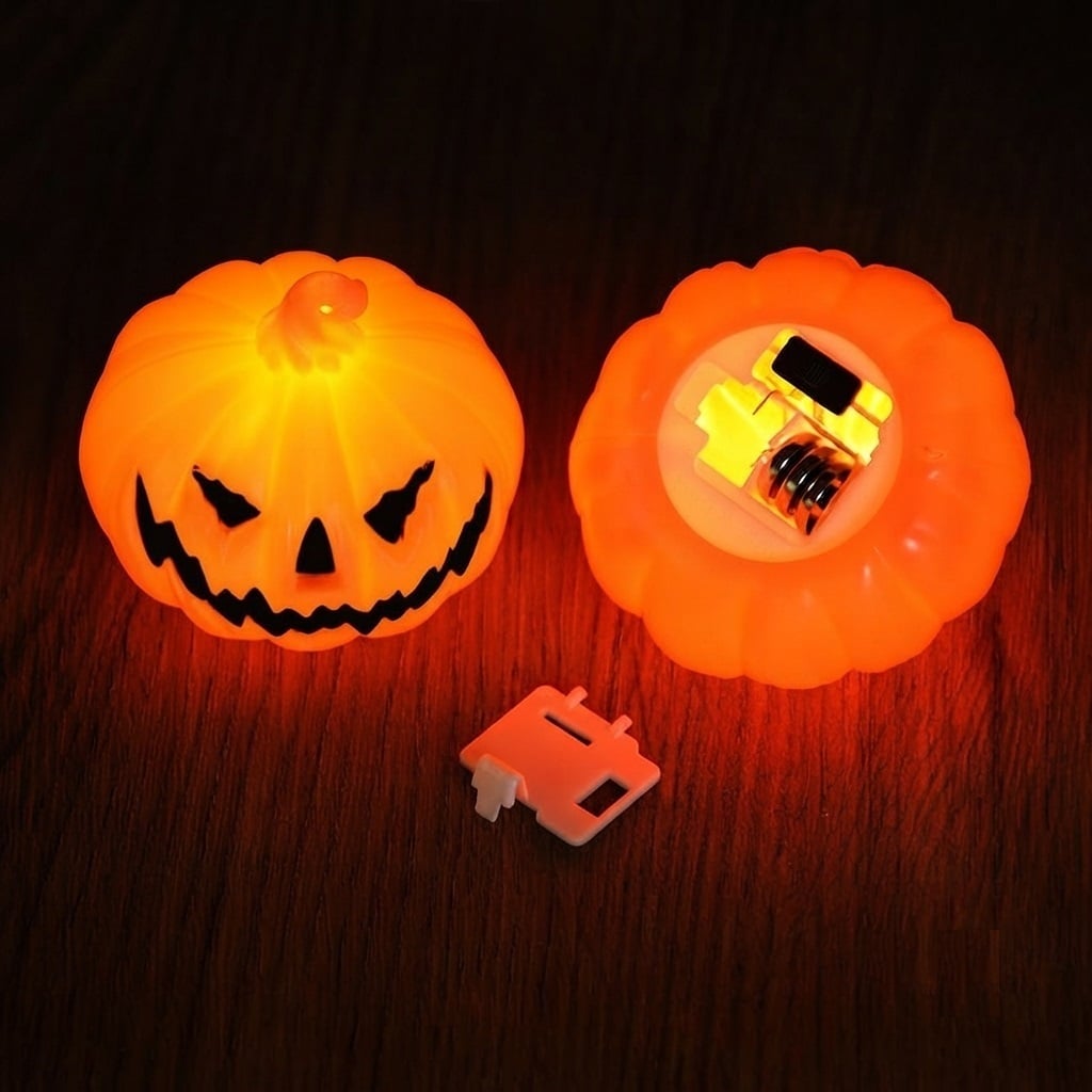 SET DE 5 LUCES DECORATIVAS MINI CALABAZAS A PILA PARA HALLOWEEN - 3