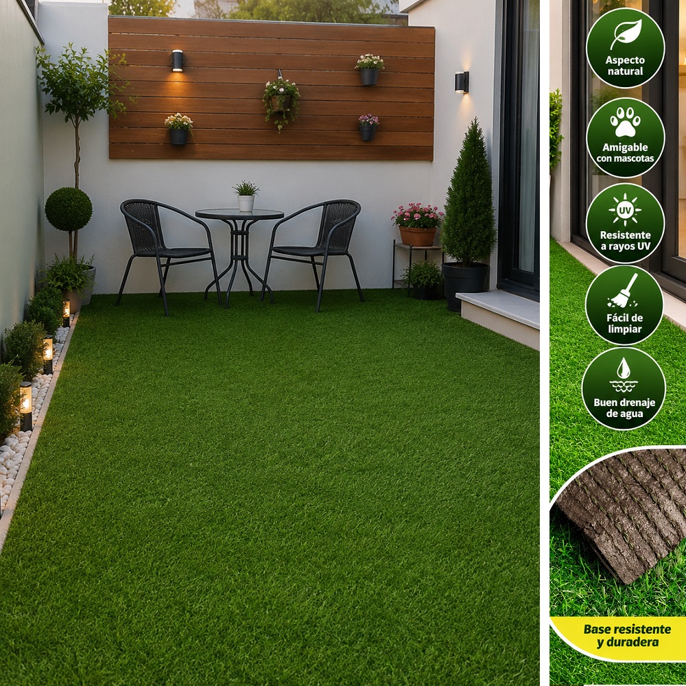 PASTO SINTÉTICO GRASS 2X1 METROS DE 25MM POR ROLLO - 2