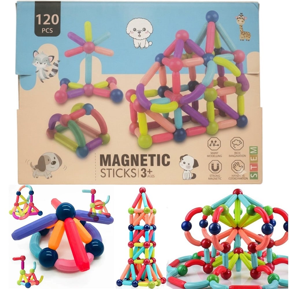 BLOQUE MAGNÉTICO DIDÁCTICO DE CONSTRUCCIÓN EDUCATIVO 120PCS - 1