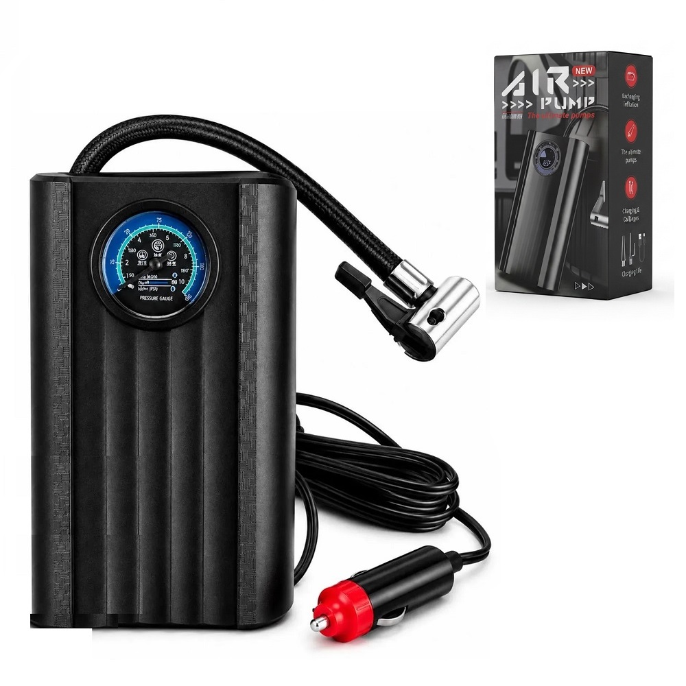 INFLADOR COMPRESOR DE AIRE PORTÁTIL PARA CARRO BARÓMETRO DE ALTA PRESIÓN - 3
