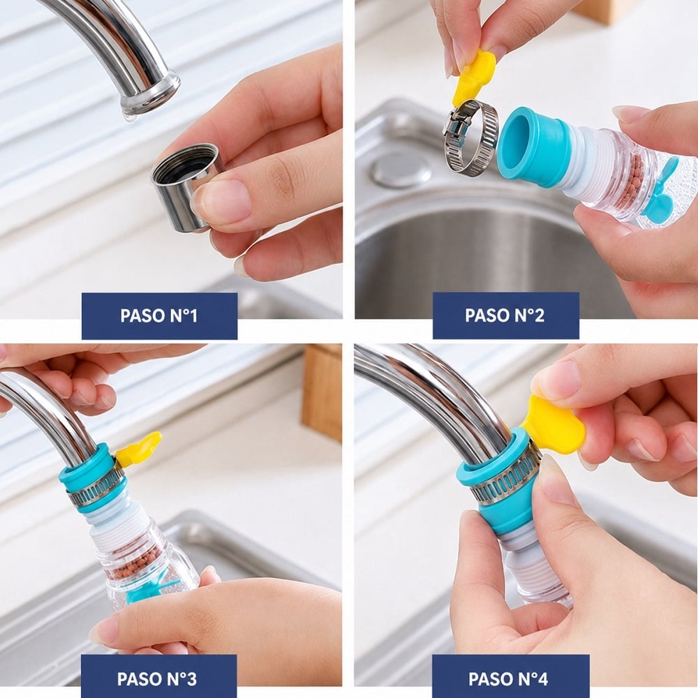 4 ROMPE CHORROS FILTRO AHORRADOR DE AGUA PARA CAÑO - 3