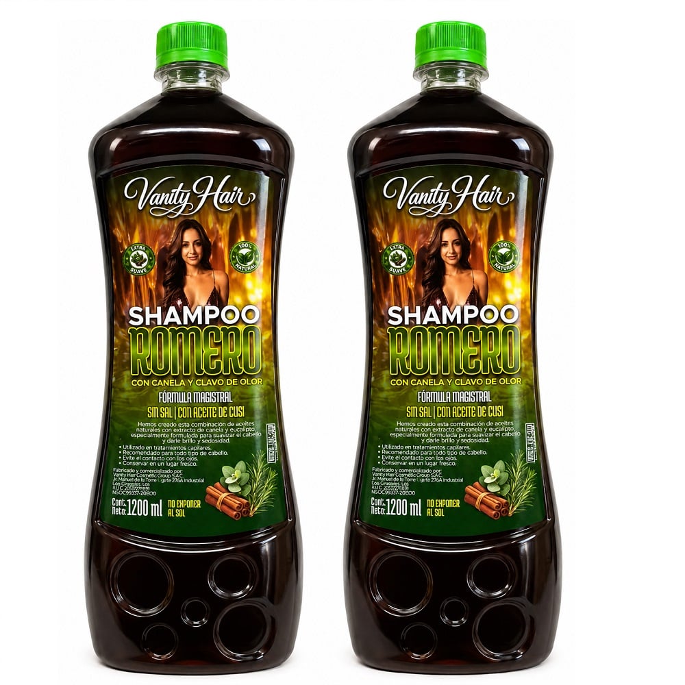 SHAMPOO EN BOTELLA 1200ML DE ROMERO REPARADOR ANTICAIDA DE CABELLO - 1
