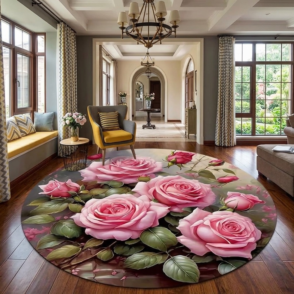 ALFOMBRA CIRCULAR GRANDE 2MTS DE DIÁMETRO PARA SALA O DORMITORIO - 1