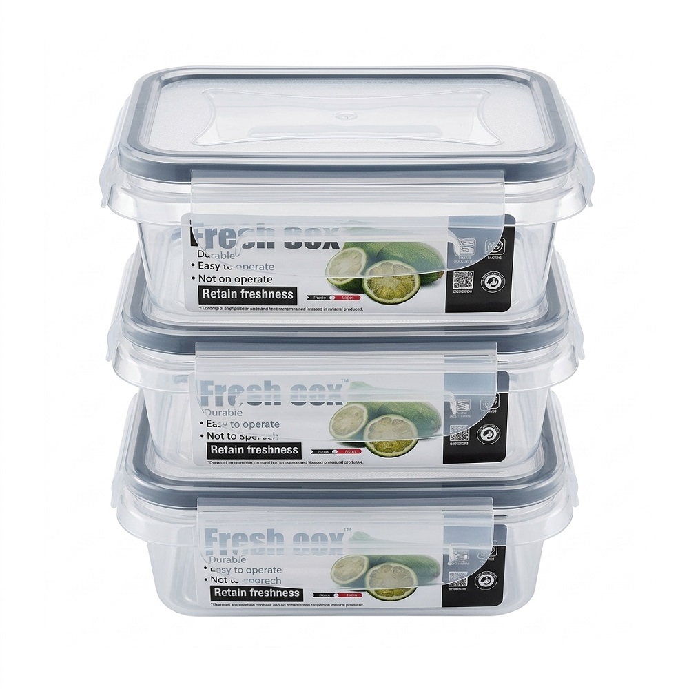 JUEGO DE 3 TAPERS PLÁSTICOS PEQUEÑOS CON TAPA 240ML - 2