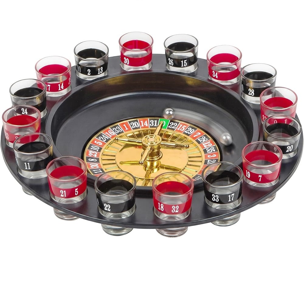 JUEGO DE MESA DRINKING RULETA CON 16 VASOS PARA SHOTS 30CM - 1