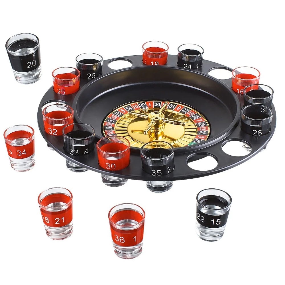 JUEGO DE MESA DRINKING RULETA CON 16 VASOS PARA SHOTS 30CM - 2