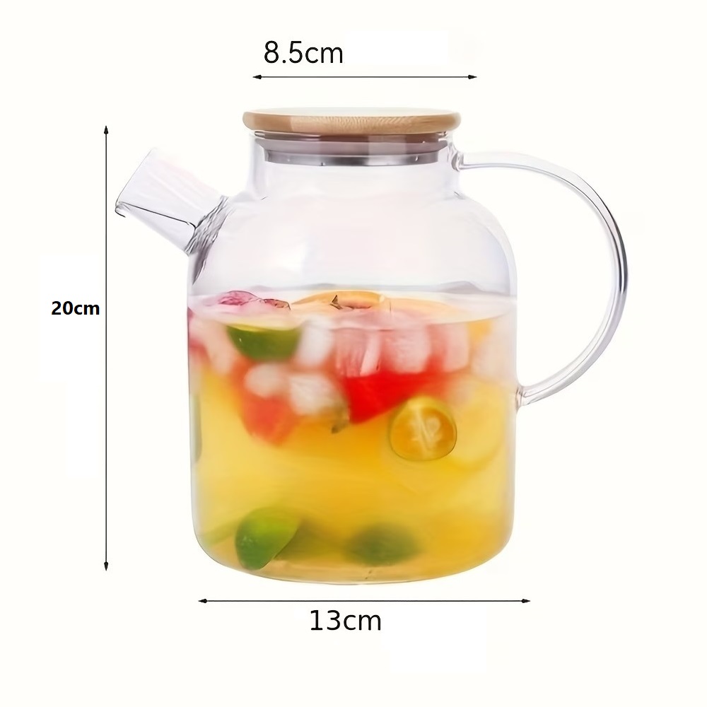 JARRA INFUSORA DE VIDRIO TETERA CON TAPA DE BAMBU 1800ML - 3