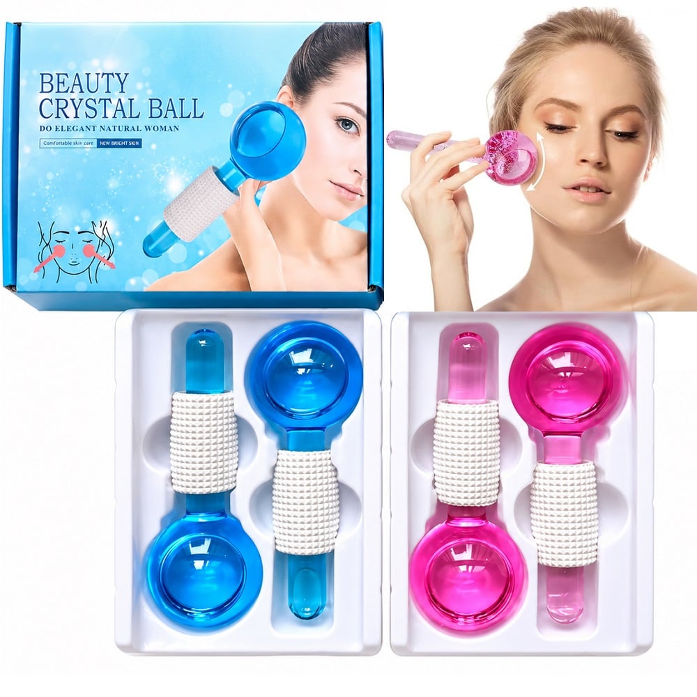 MASAJEADOR FACIAL ICE GLOBE BOLAS DE CRISTAL CAJA DE 1 PAR - 1