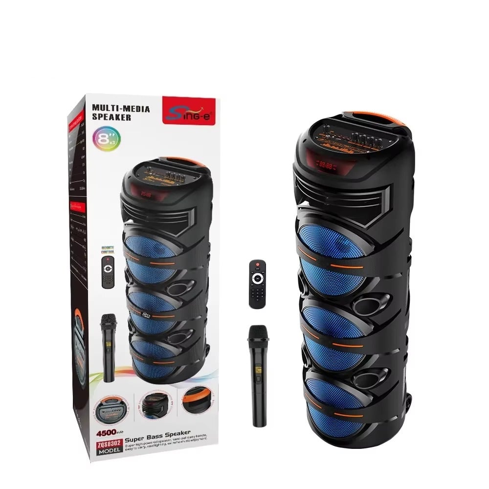 PARLANTE BLUETOOTH SING-E ZQS8302 INALAMBRICO CON MICROFONO PARA KARAOKE - 3