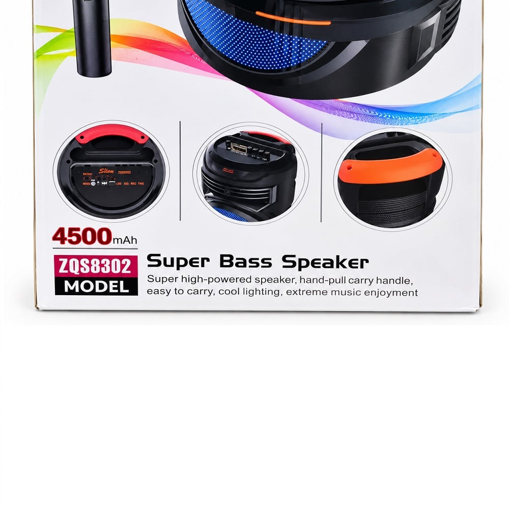 PARLANTE BLUETOOTH SING-E ZQS8302 INALAMBRICO CON MICROFONO PARA KARAOKE - 4