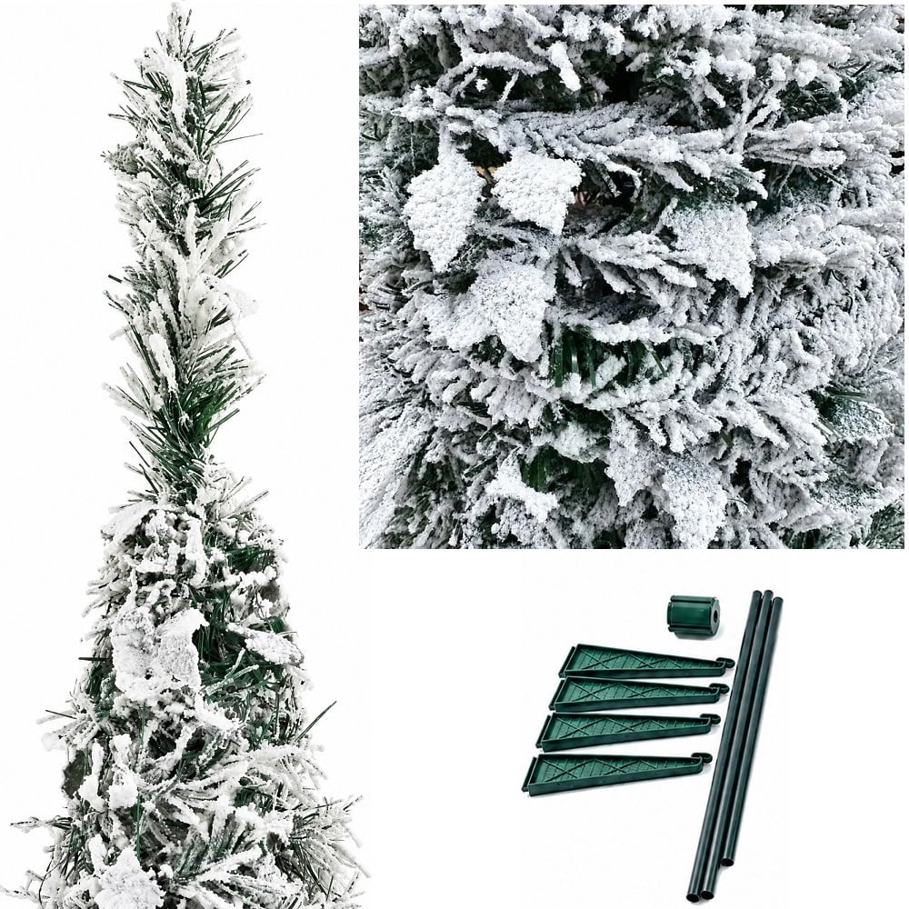 ARBOL NAVIDEÑO PLEGABLE NEBADO 180CM ARBOL DE PISO - 2