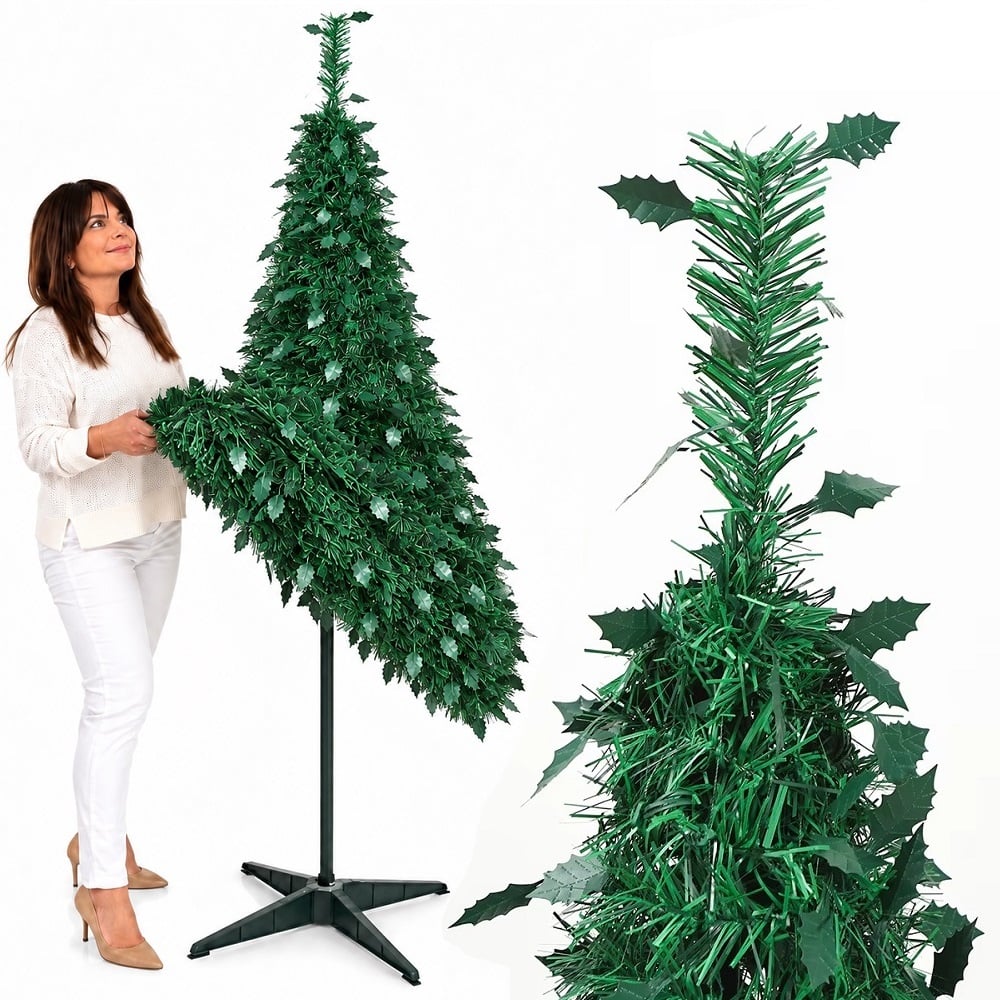 ARBOL NAVIDEÑO PLEGABLE VERDE 210CM  ARBOL DE PISO - 2