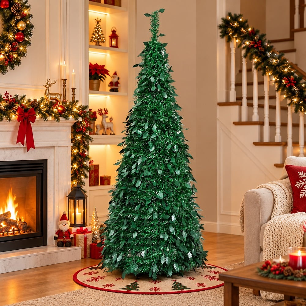 ARBOL NAVIDEÑO PLEGABLE VERDE 180CM  ARBOL DE PISO - 4