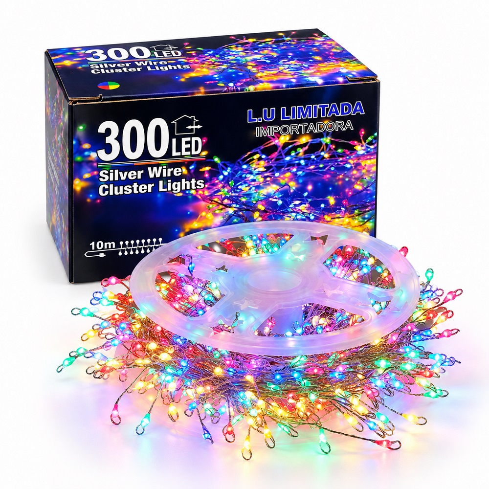 TIRA DE LUCES MULTICOLOR ALAMBRE FLEXIBLE 300 LEDS - 1