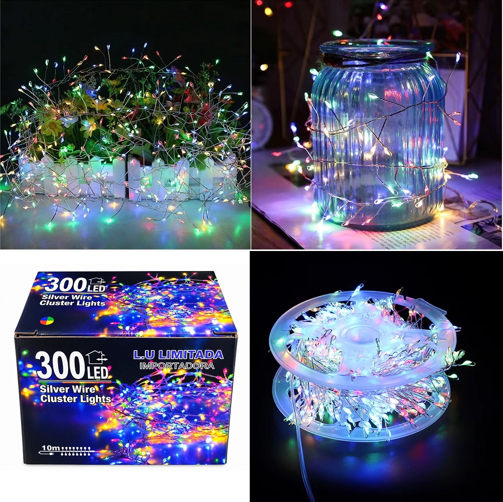 TIRA DE LUCES MULTICOLOR ALAMBRE FLEXIBLE 300 LEDS - 2