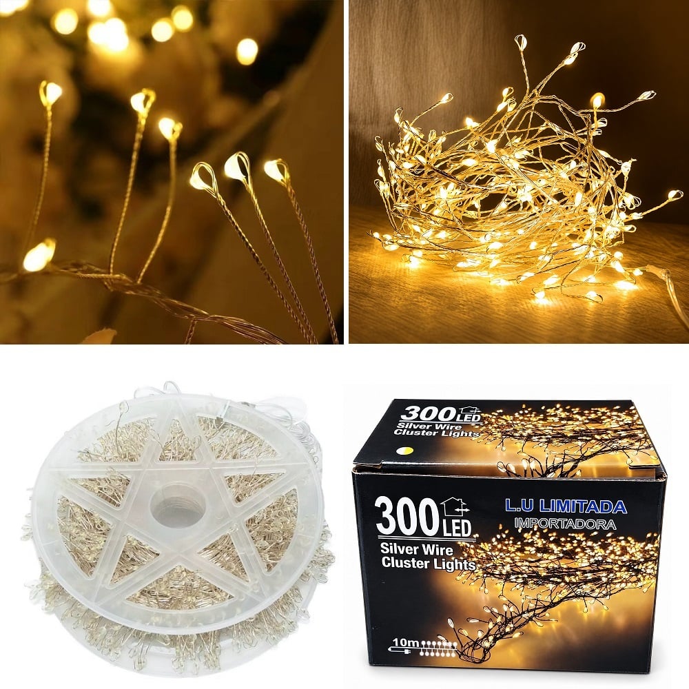 TIRA DE LUCES AMBAR ALAMBRE FLEXIBLE 300 LEDS - 1