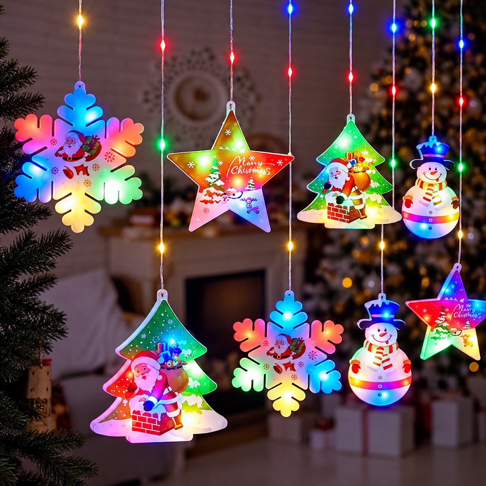 CORTINA DE LUCES LED MULTICOLOR DE 10 FIGURAS 3MTS X 50CM - 2