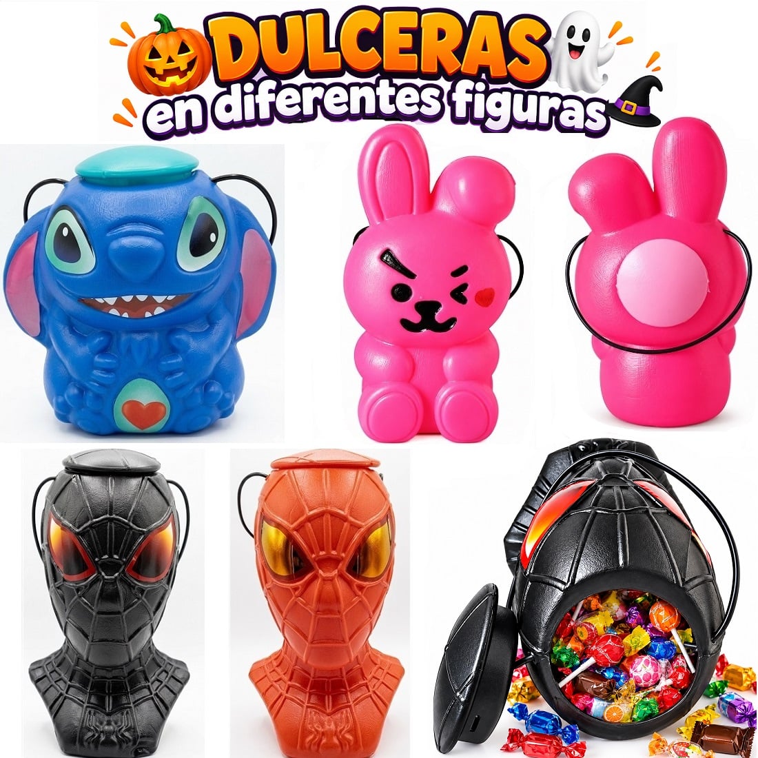 3 DULCERAS PARA HALLOWEEN RECIPIENTE PARA RECOLECTAR DULCES PARA NIÑOS - 1