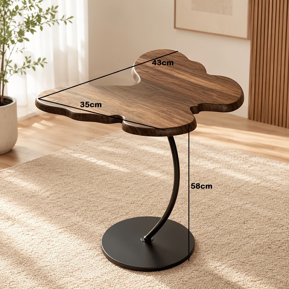 MESA AUXILIAR TIPO C DE MADERA MOVIBLE FORMA DE MARIPOSA - 2