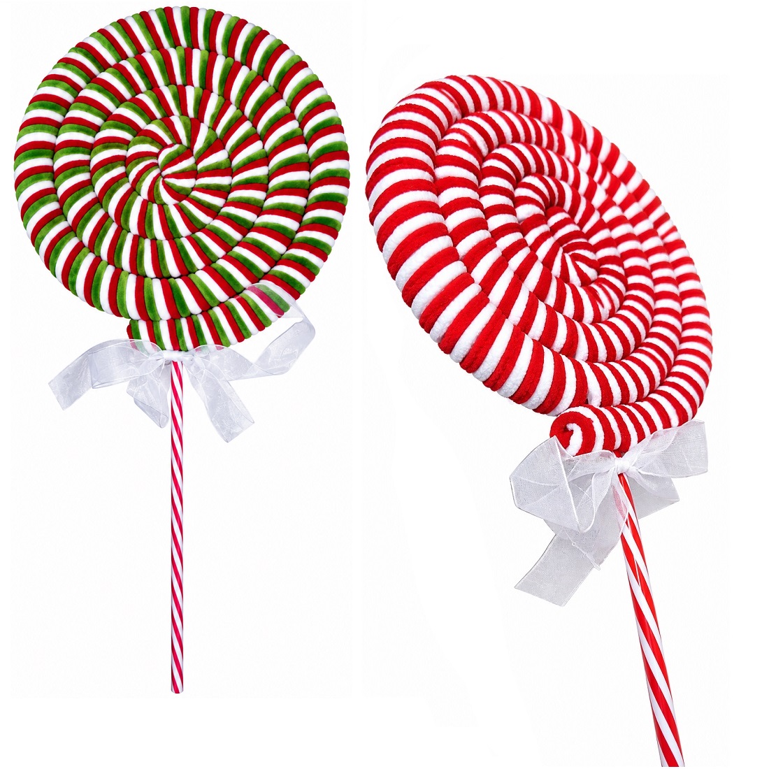 3 BASTONES DE CARAMELO DE FIELTRO ADORNOS NAVIDEÑOS PALETA DECORATIVA - 5