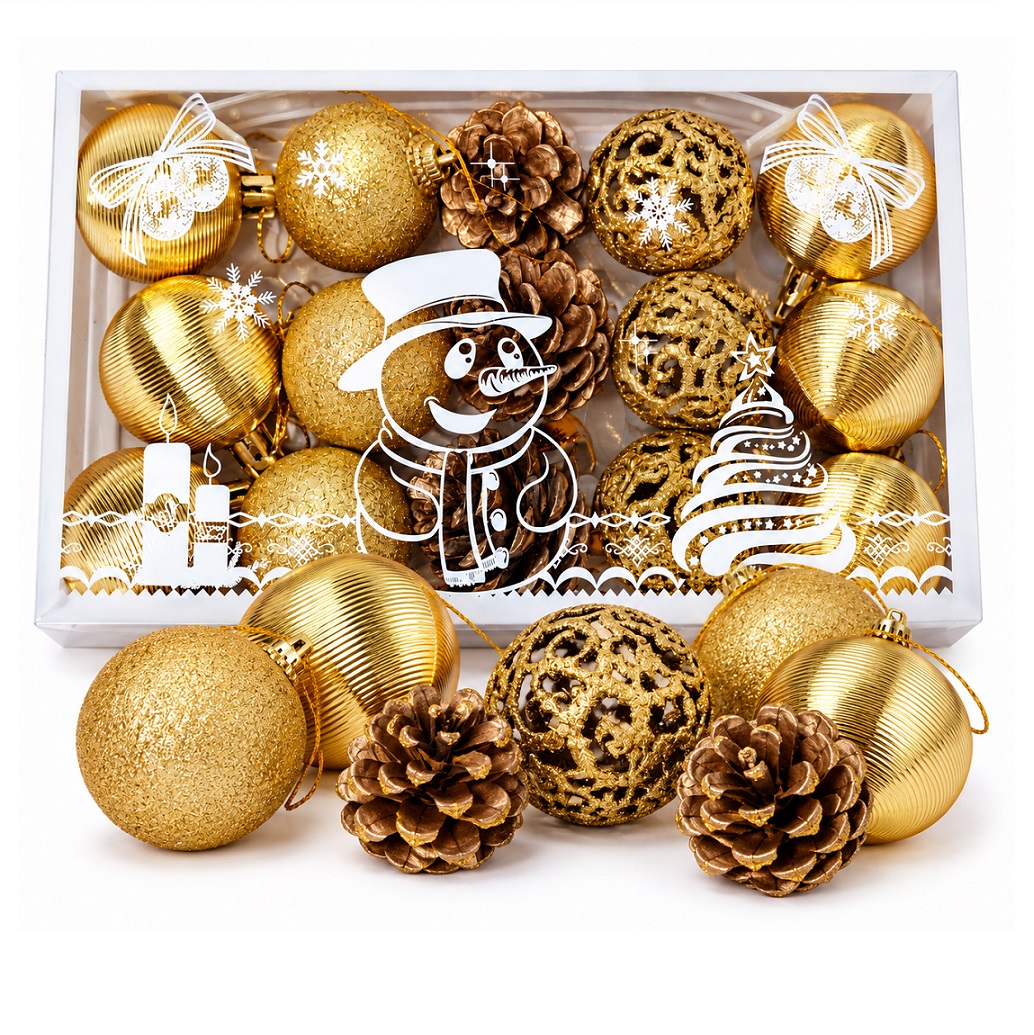 2 SETS DE ESFERAS NAVIDEÑAS BOLAS DECORATIVAS DE 15 PCS - 2