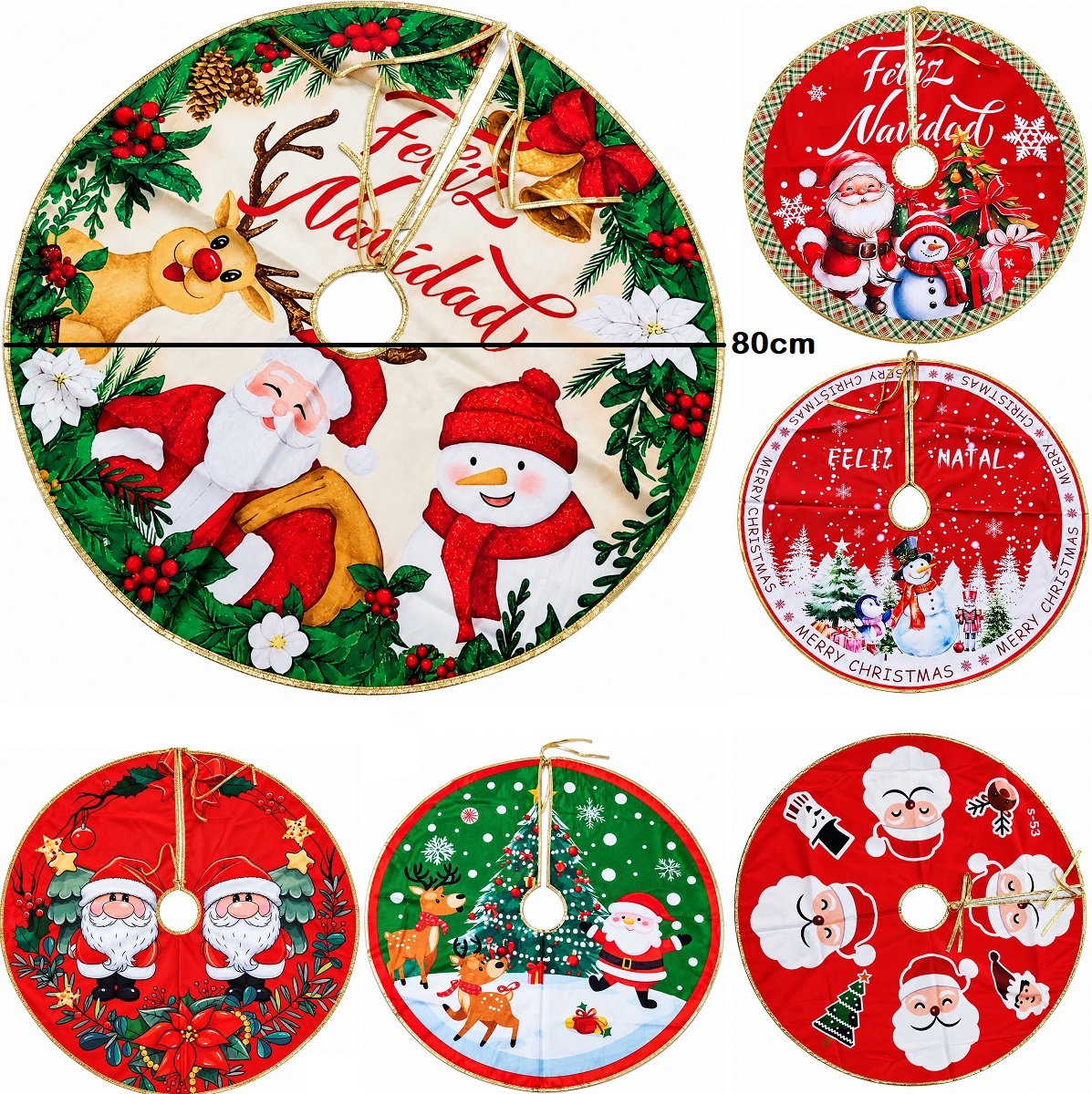 PIE DE ARBOL PISOS NAVIDEÑOS DE 80 DE DIAMETRO SET DE 2 - 1