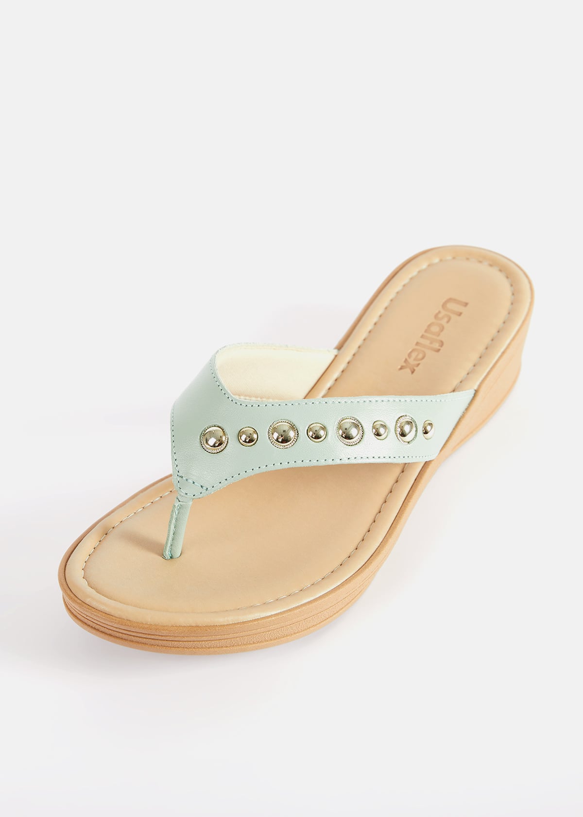 SANDALIAS MUJER USAFLEX CUERO VERDE VERANO SUECO USA VO1274VER - 2
