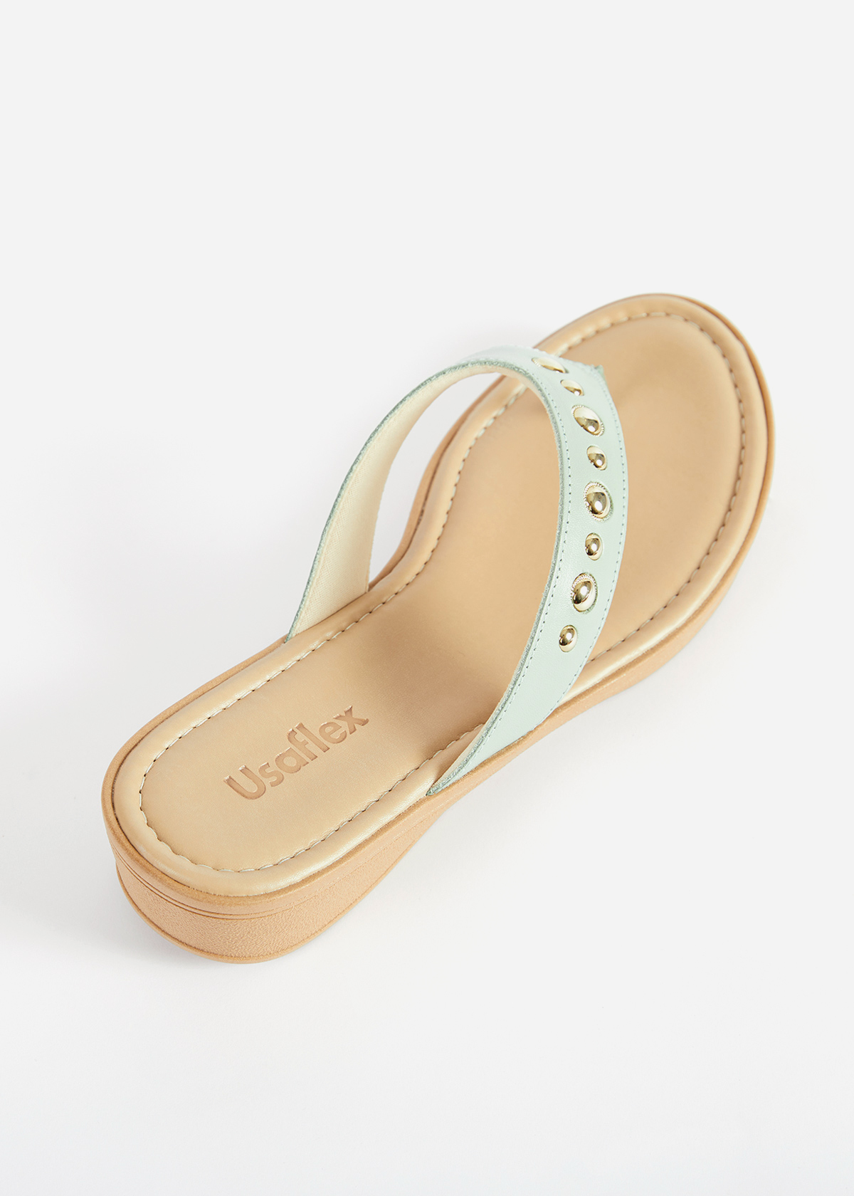SANDALIAS MUJER USAFLEX CUERO VERDE VERANO SUECO USA VO1274VER - 3
