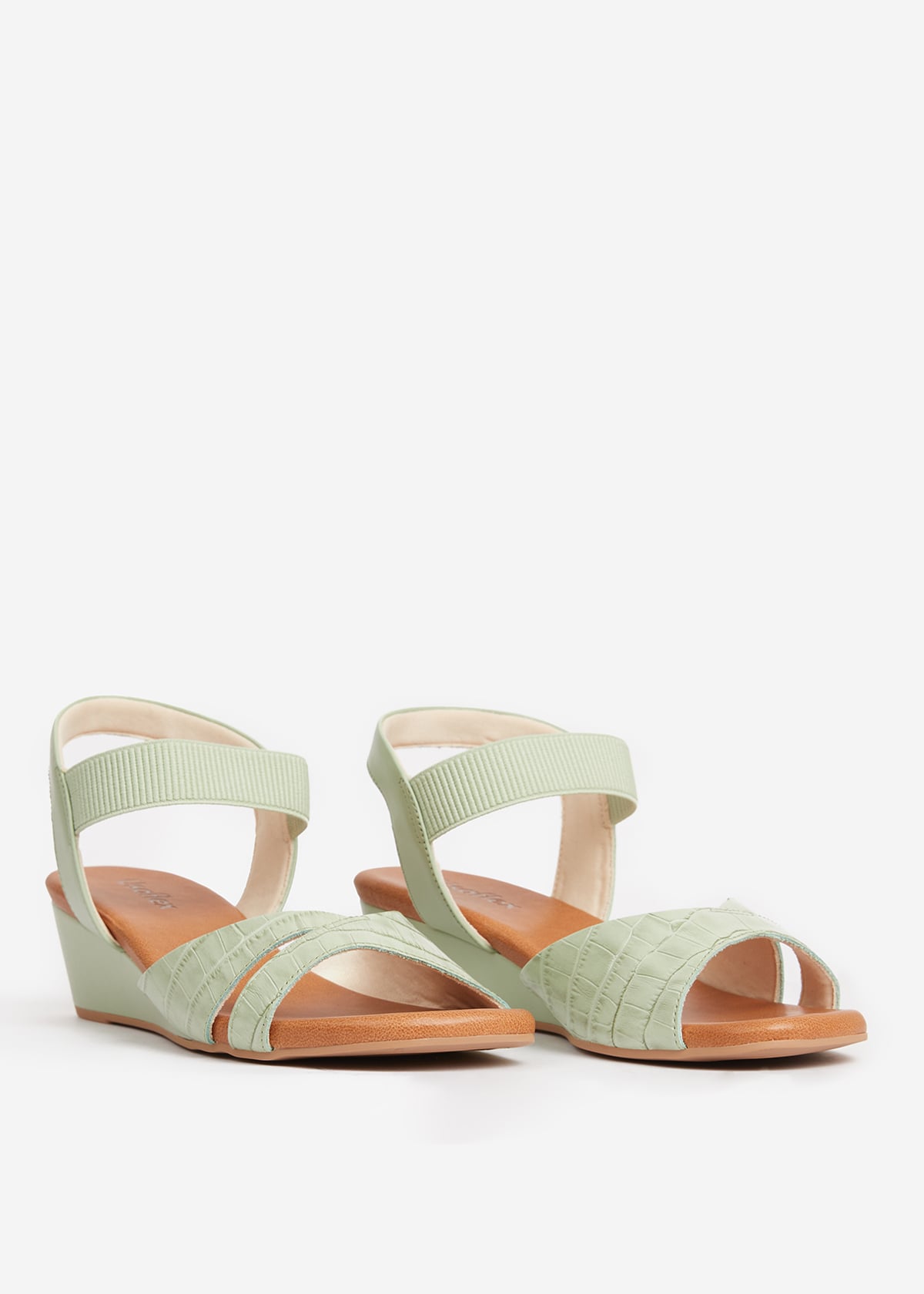 SANDALIAS MUJER USAFLEX CUERO VERDE PLATAFORMA CON ELÁSTICO USA AG3506VER - 2