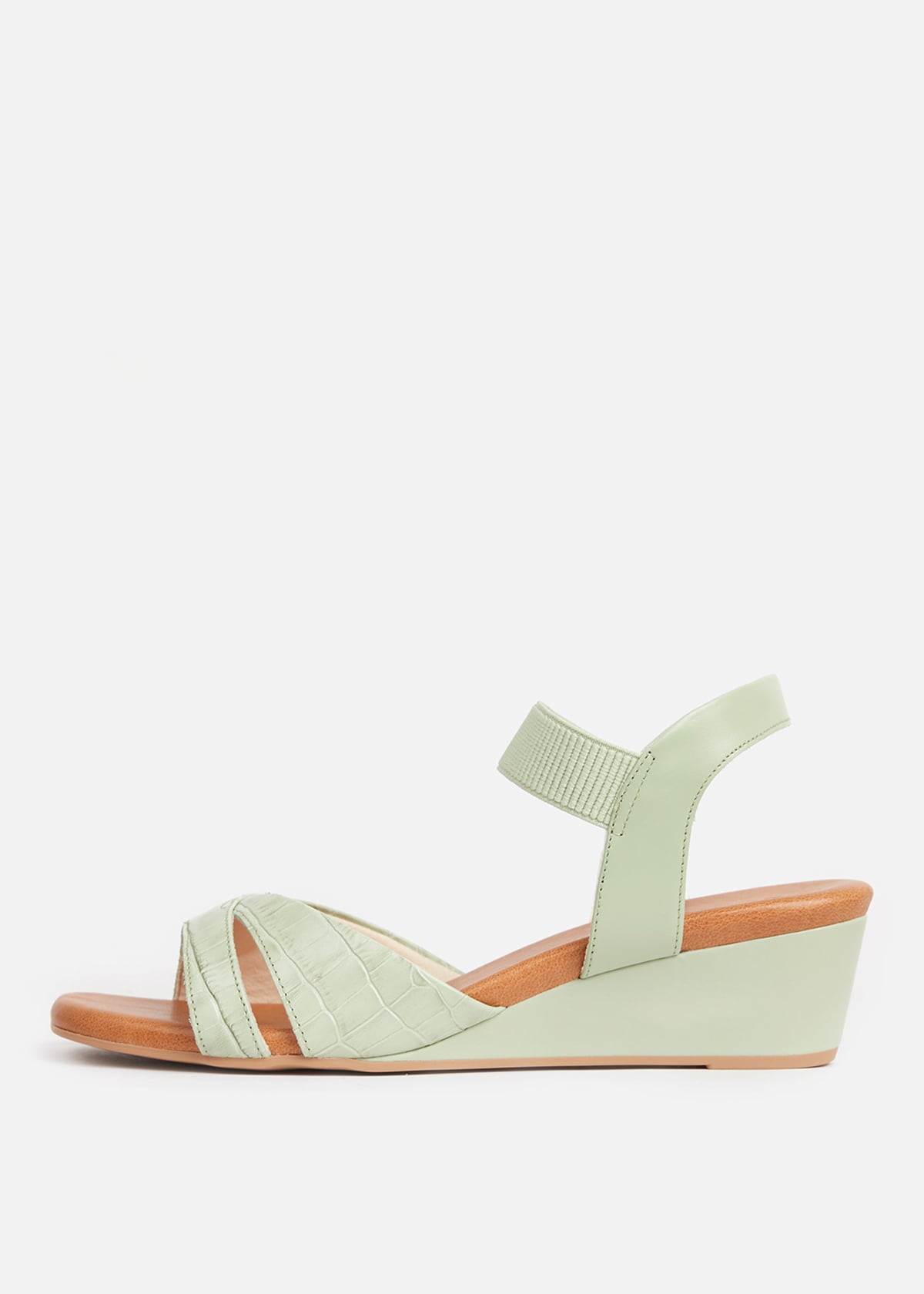 SANDALIAS MUJER USAFLEX CUERO VERDE PLATAFORMA CON ELÁSTICO USA AG3506VER - 3