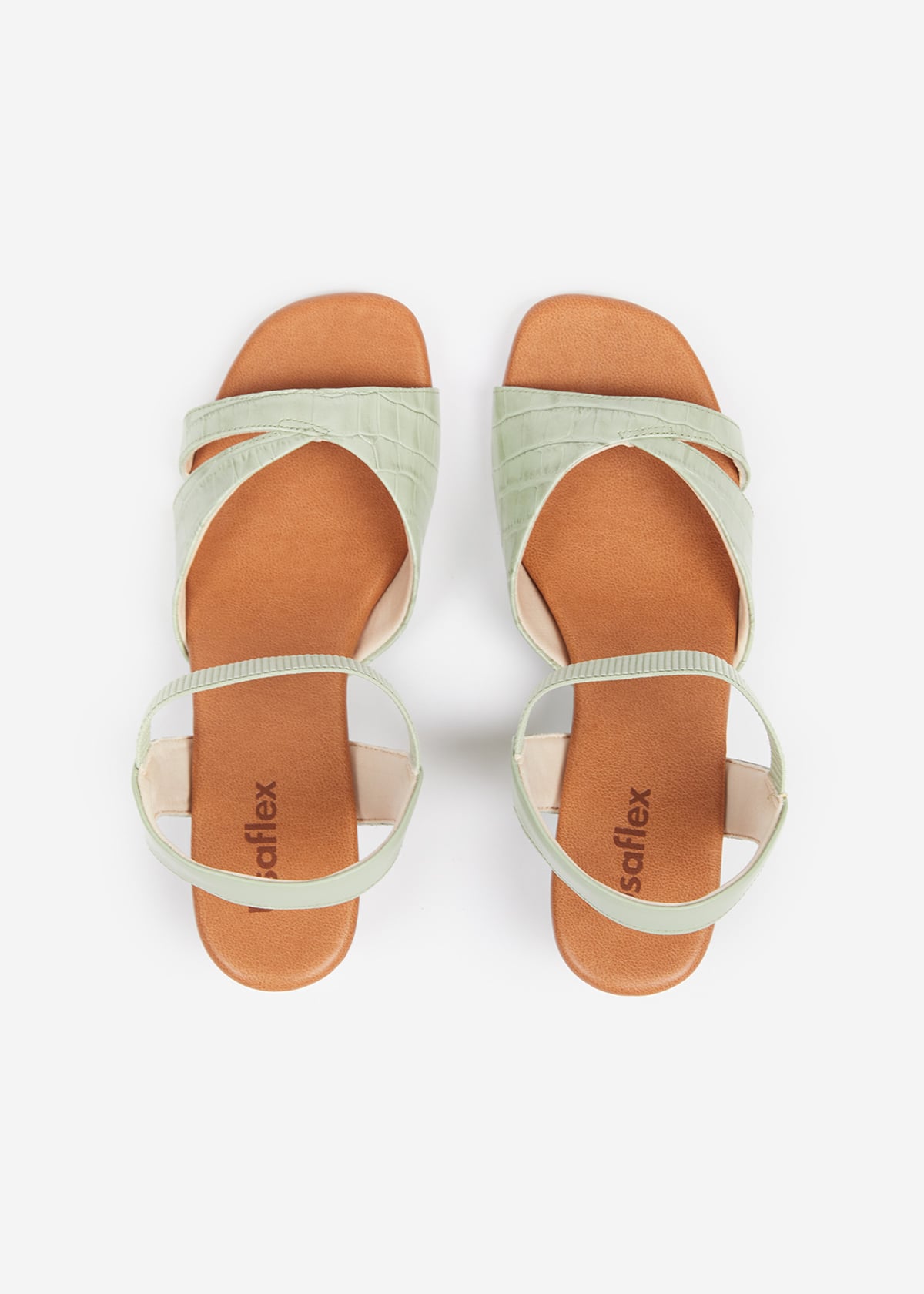SANDALIAS MUJER USAFLEX CUERO VERDE PLATAFORMA CON ELÁSTICO USA AG3506VER - 5