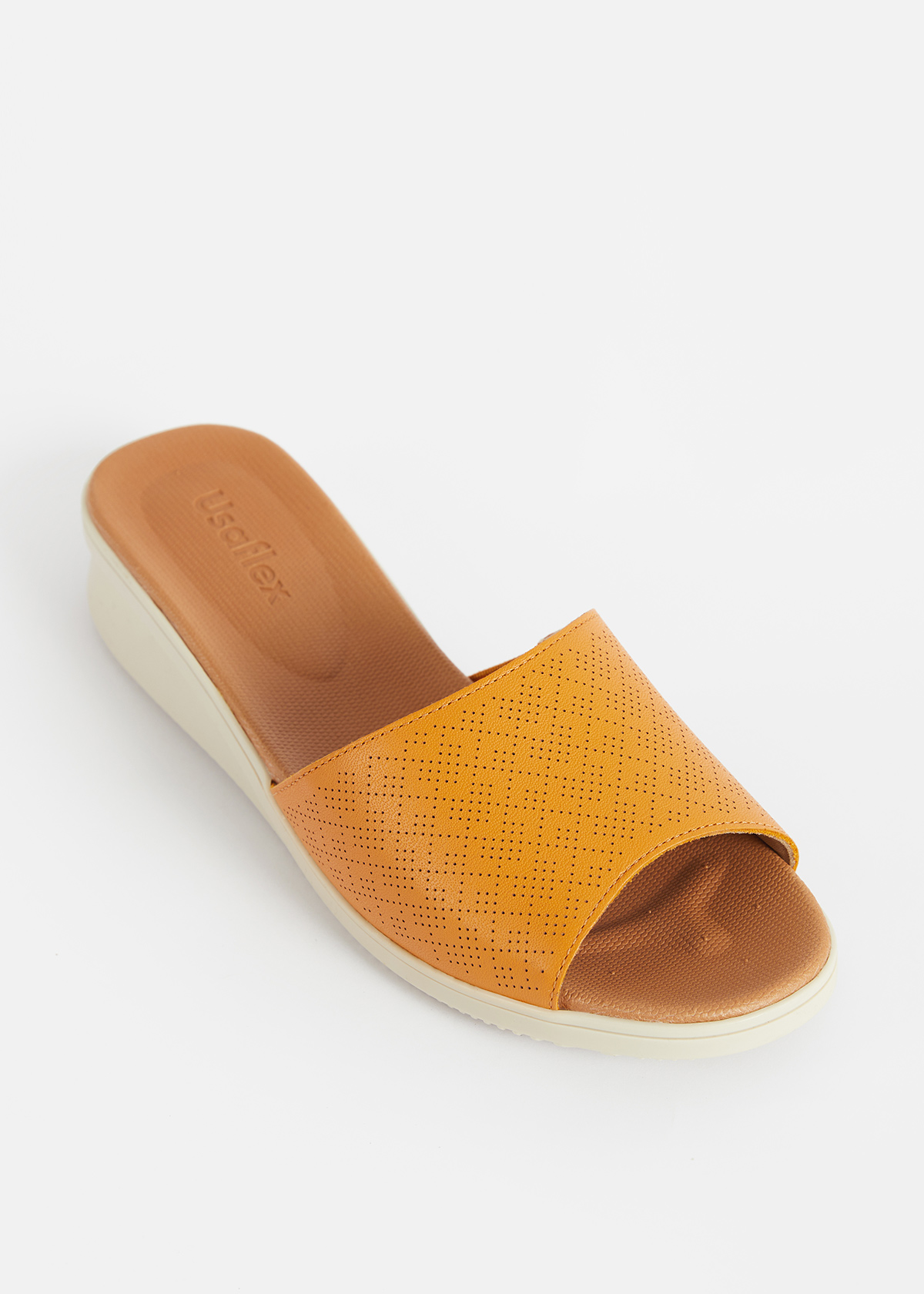 SANDALIAS MUJER USAFLEX CUERO NARANJA VERANO SUECO USA AE2010NAR - 4