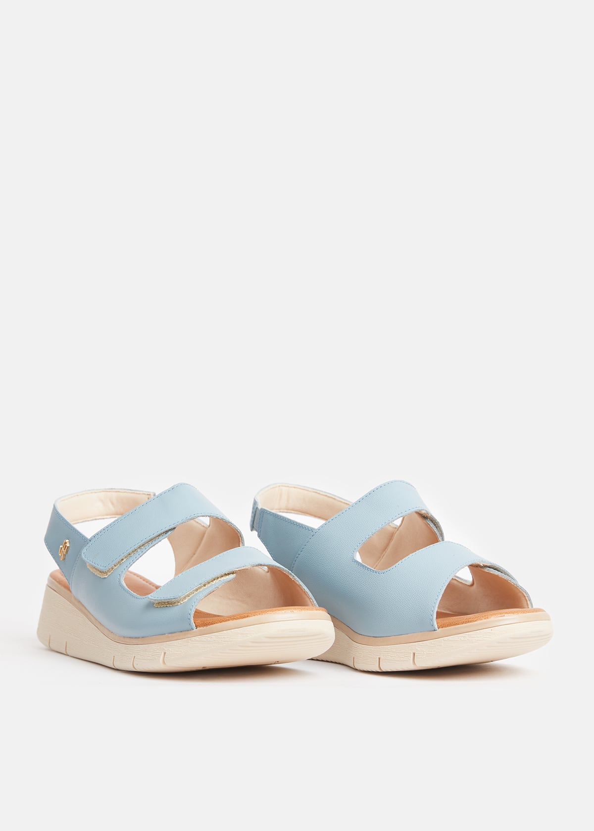 SANDALIAS MUJER USAFLEX CUERO CELESTE TACÓN PLATAFORMA CON CIERRE FLEXIBLE USA AD1908CEL - 2