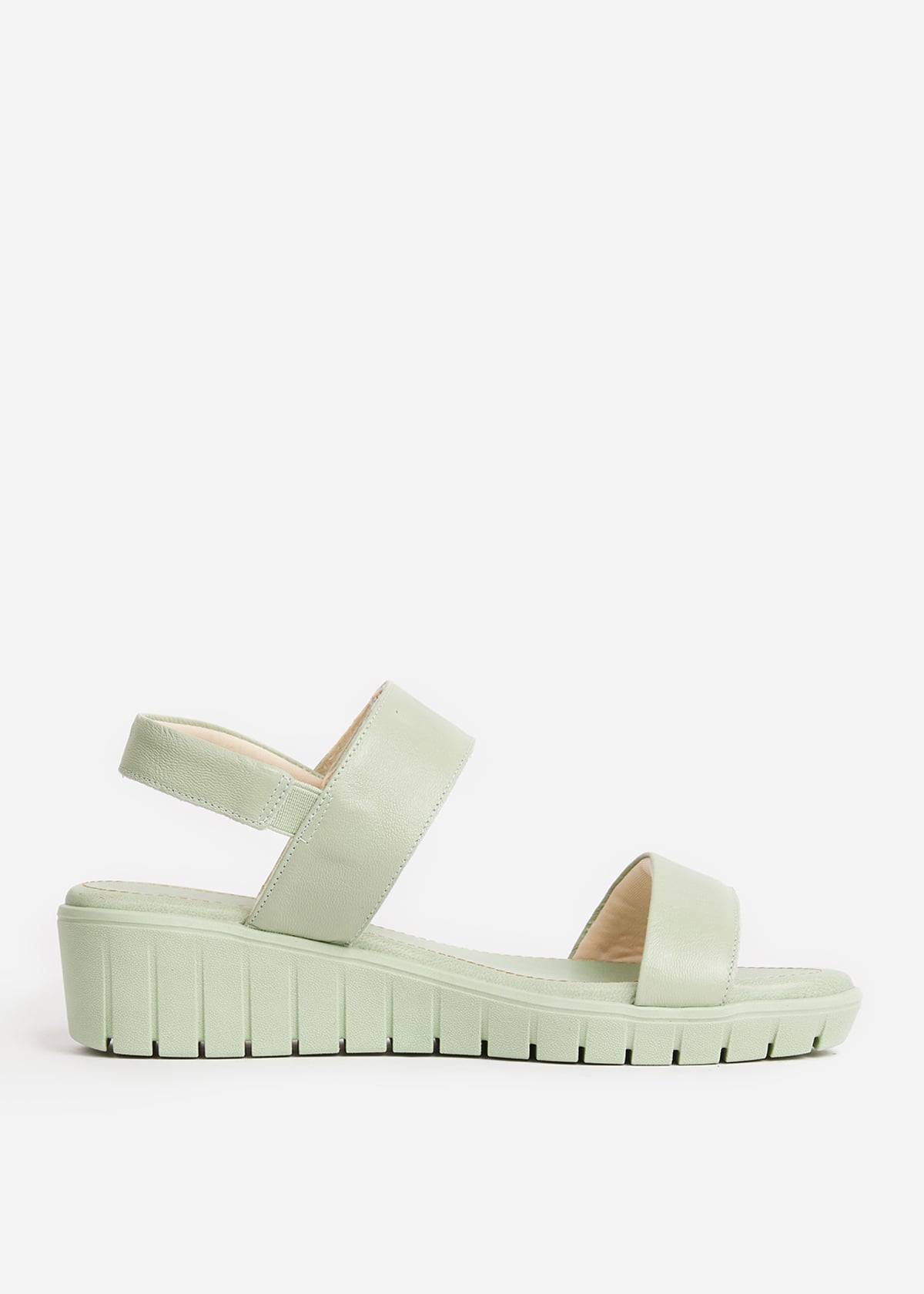 SANDALIAS MUJER USAFLEX CUERO VERDE PLATAFORMA CON FLEX CLOSE USA AE0509VER - 1