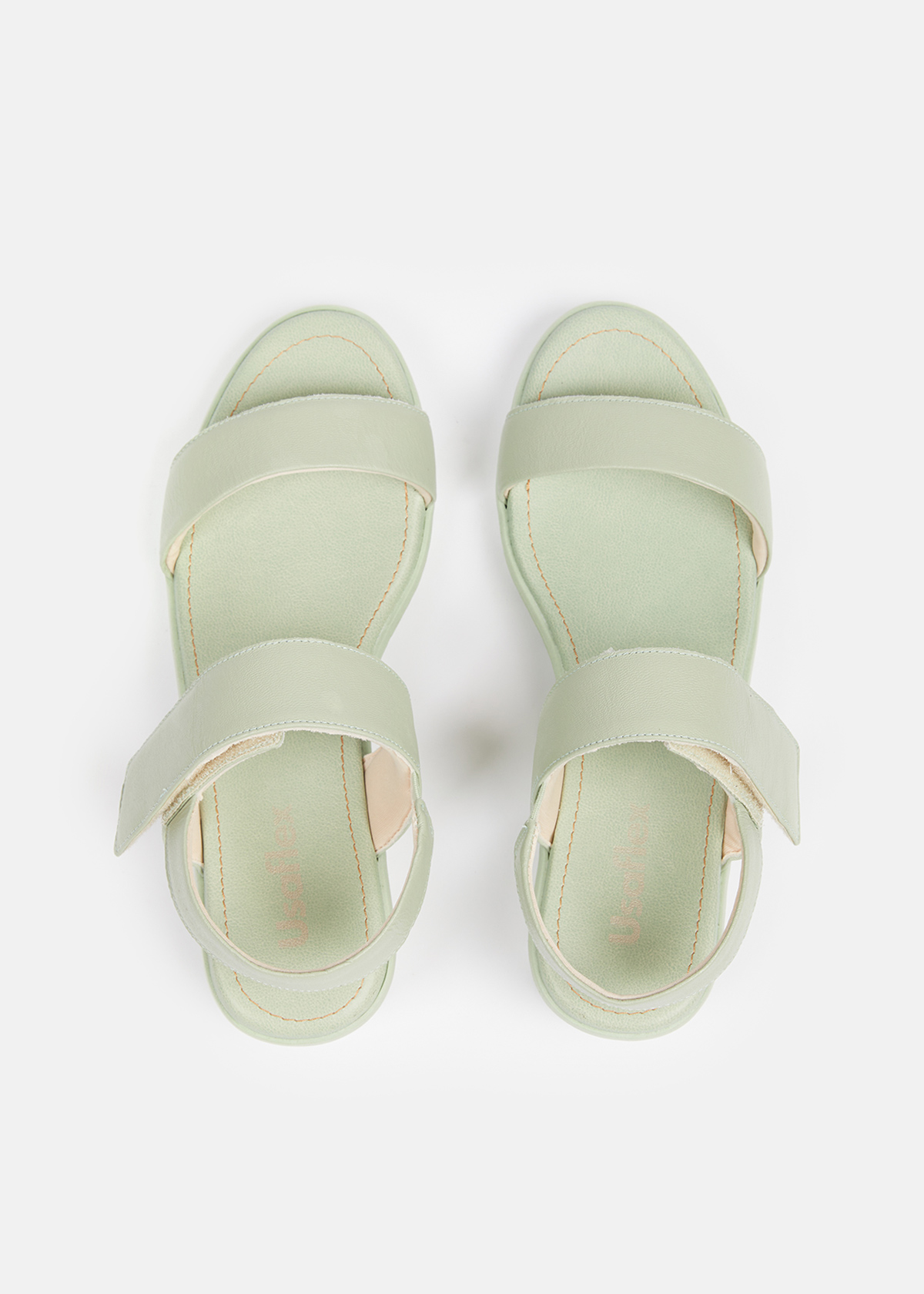 SANDALIAS MUJER USAFLEX CUERO VERDE PLATAFORMA CON FLEX CLOSE USA AE0509VER - 6