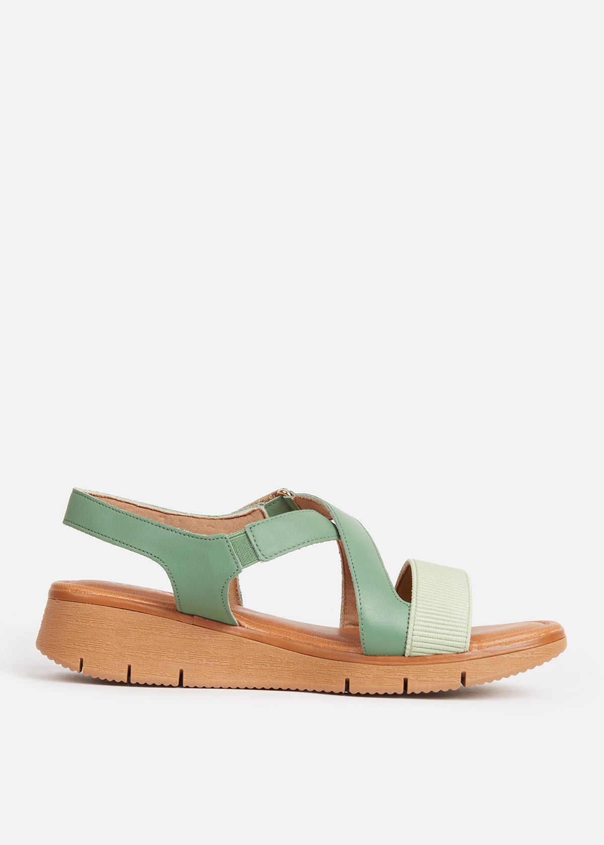 SANDALIAS MUJER USAFLEX CUERO VERDE TACÓN PLATAFORMA CON TIRAS ROMERO USA AD1911ROM - 1