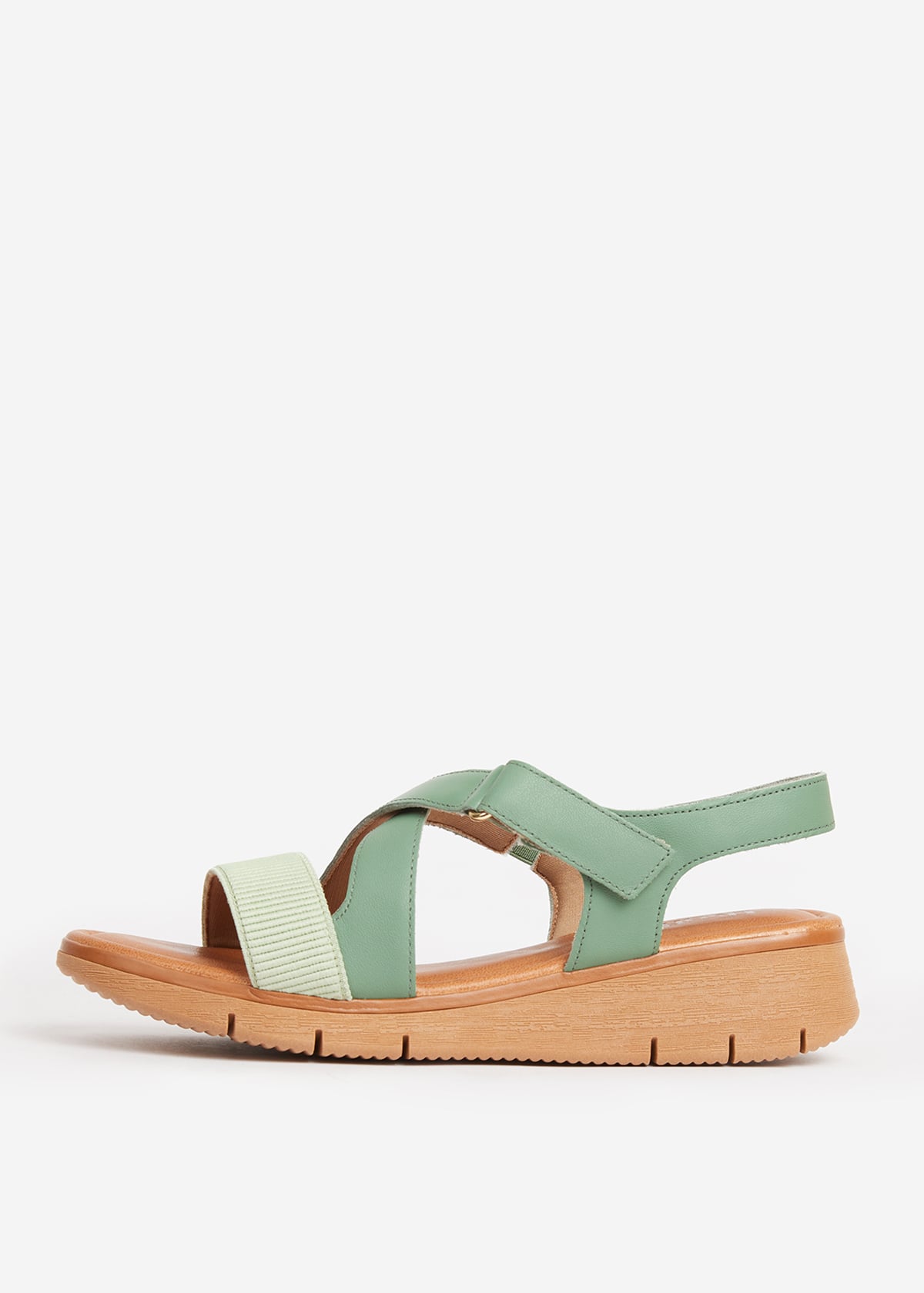 SANDALIAS MUJER USAFLEX CUERO VERDE TACÓN PLATAFORMA CON TIRAS ROMERO USA AD1911ROM - 3