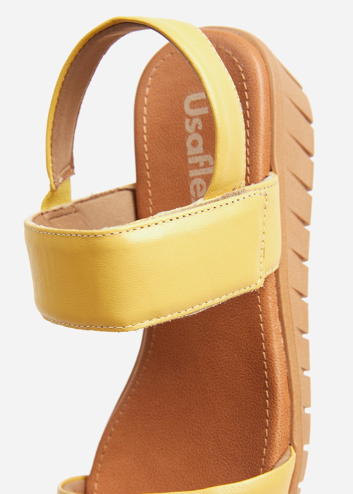 SANDALIAS MUJER USAFLEX CUERO AMARILLO PLATAFORMA CON FLEX CLOSE MANGO USA AE0509MAN - 5