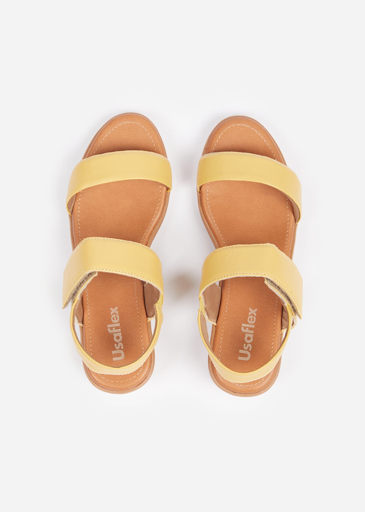 SANDALIAS MUJER USAFLEX CUERO AMARILLO PLATAFORMA CON FLEX CLOSE MANGO USA AE0509MAN - 6