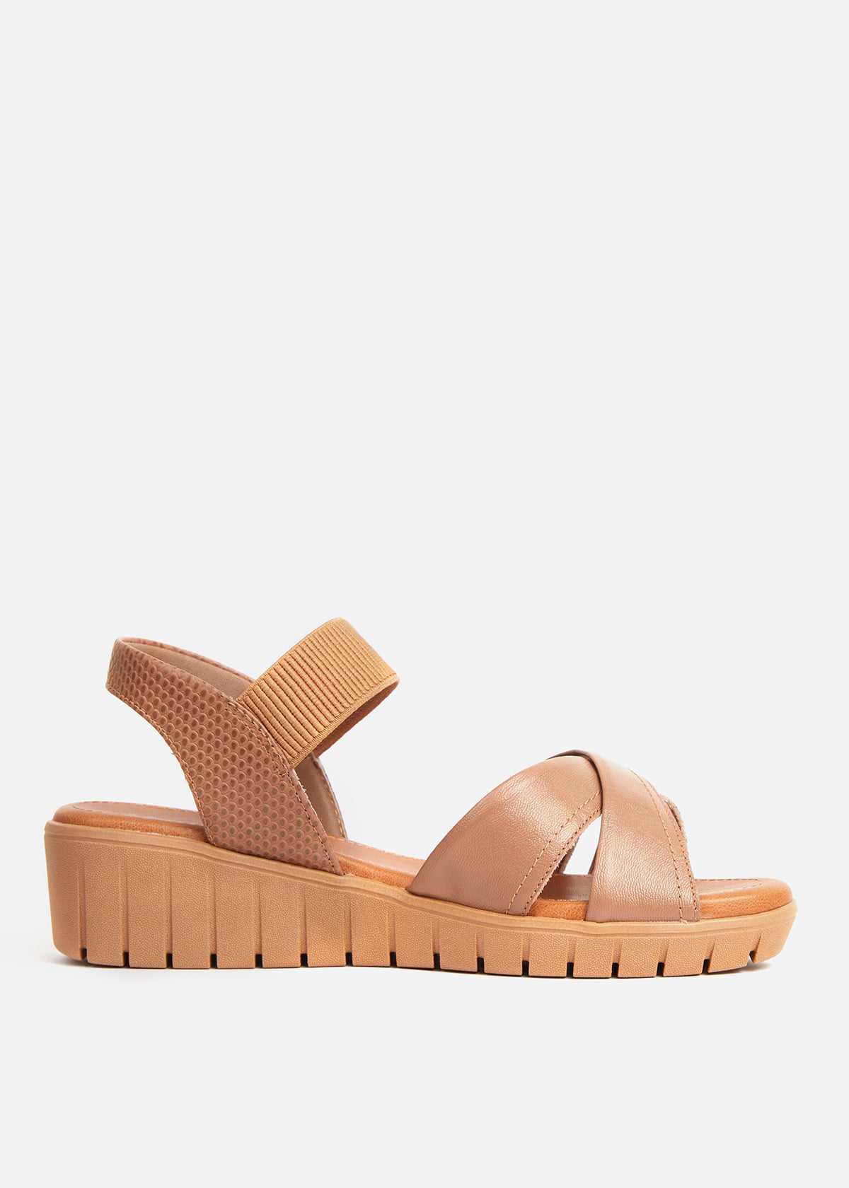 SANDALIAS MUJER USAFLEX CUERO CAMEL PLATAFORMA LO USA AE0510CAM - 1