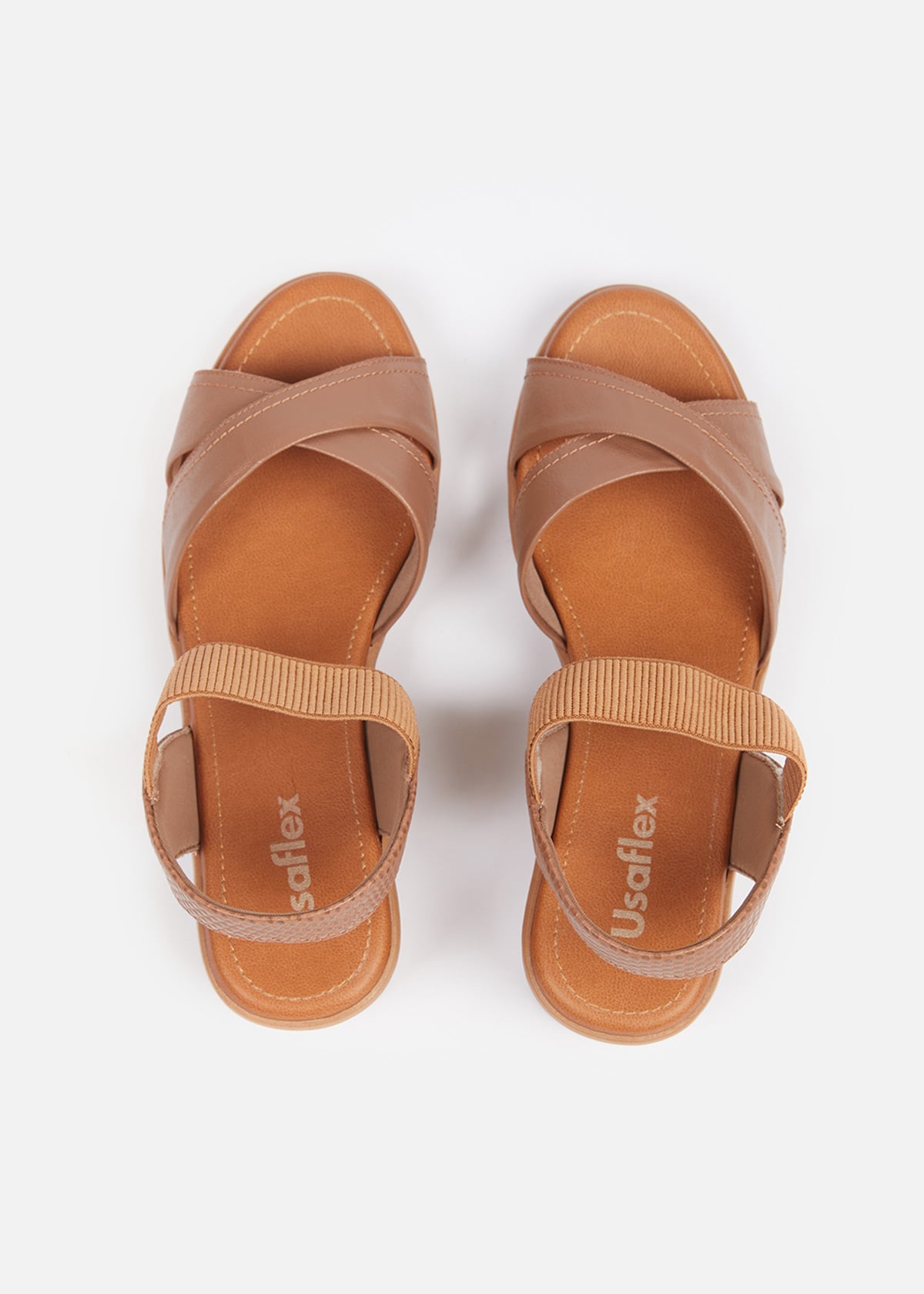 SANDALIAS MUJER USAFLEX CUERO CAMEL PLATAFORMA LO USA AE0510CAM - 5