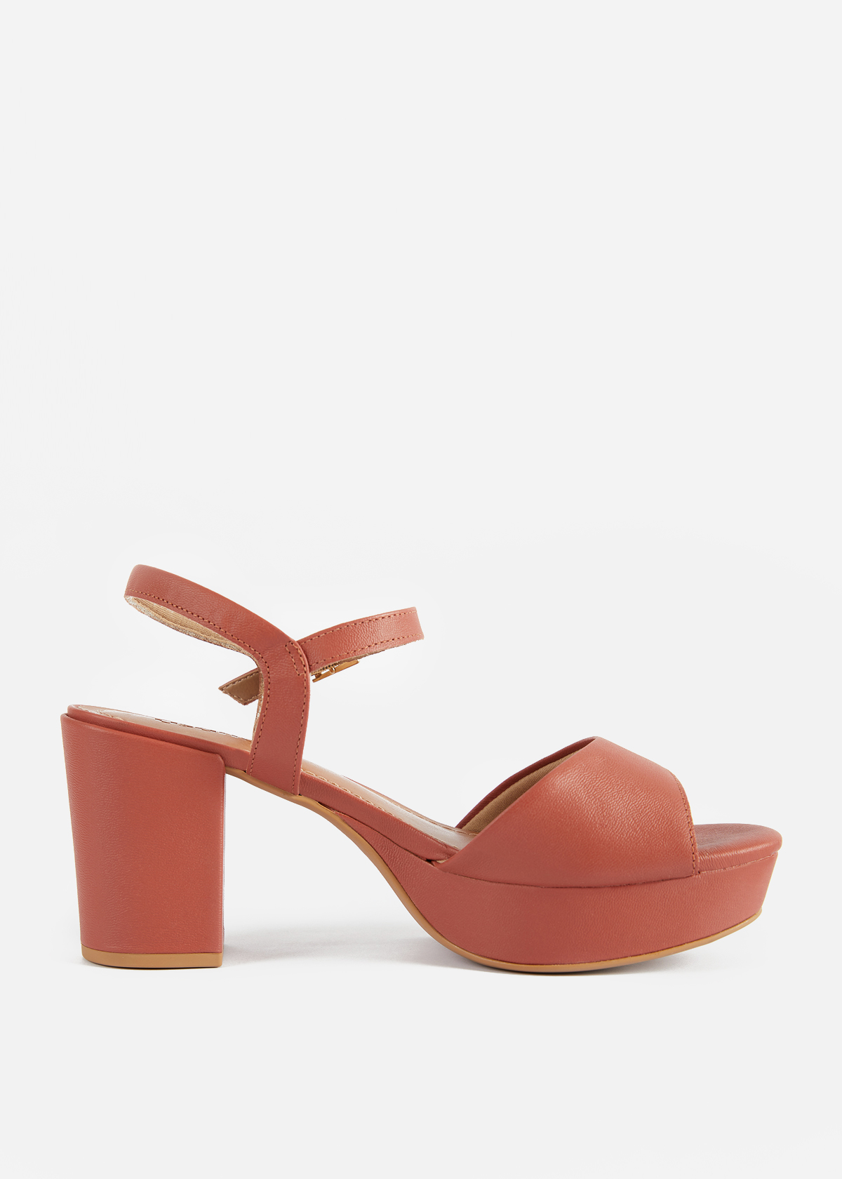 SANDALIAS MUJER USAFLEX CUERO ROJO VERANO TACÓN PLATAFORMA CON HEBILLA USA AE3401ROJ - 1