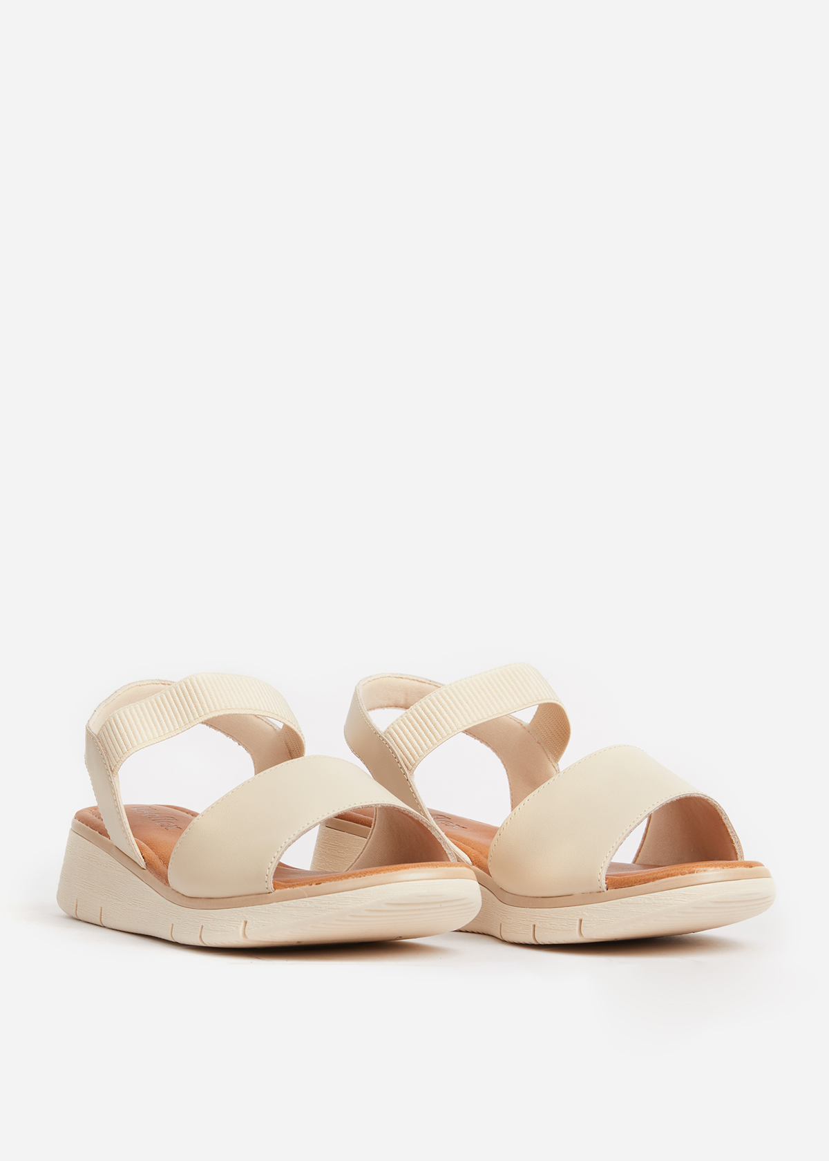 SANDALIAS MUJER USAFLEX CUERO VAINILLA TACÓN PLATAFORMA CON ELÁSTICO USA AD1913VAI - 2