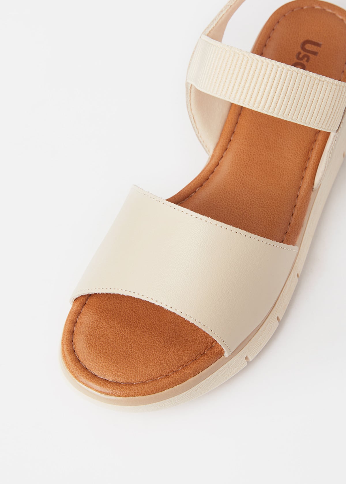 SANDALIAS MUJER USAFLEX CUERO VAINILLA TACÓN PLATAFORMA CON ELÁSTICO USA AD1913VAI - 4