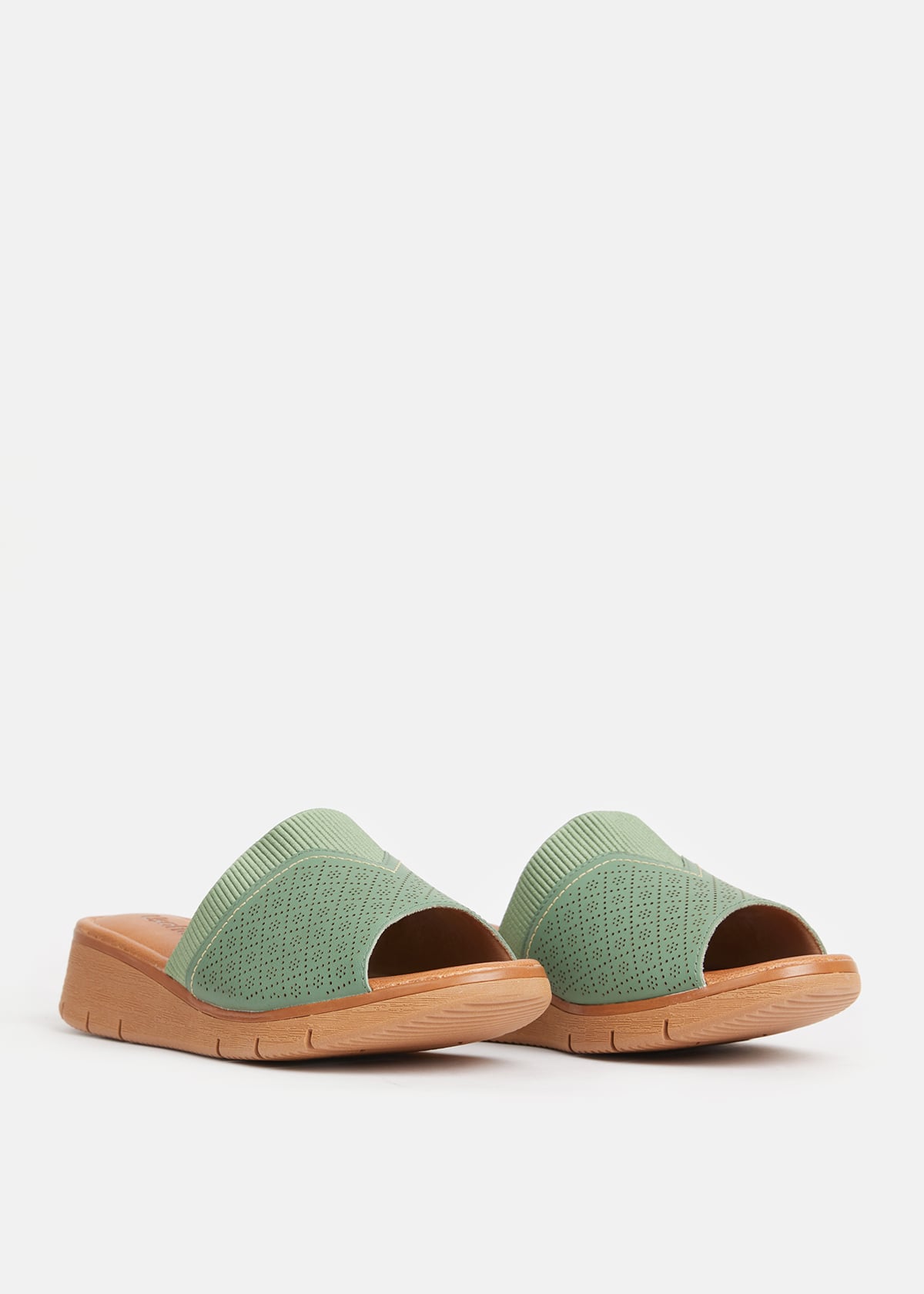 SANDALIAS MUJER USAFLEX CUERO VERDE TACÓN PLATAFORMA CON DETALLES LÁSER ROMERO USA AD1910ROM - 2
