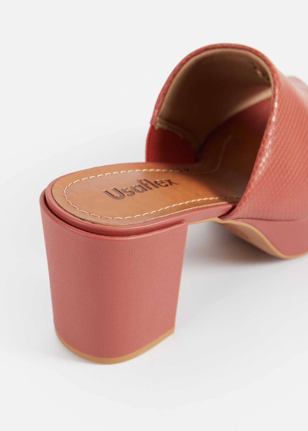 SANDALIAS MUJER USAFLEX CUERO ROJO VERANO TACÓN PLATAFORMA USA AE3403ROJ - 3