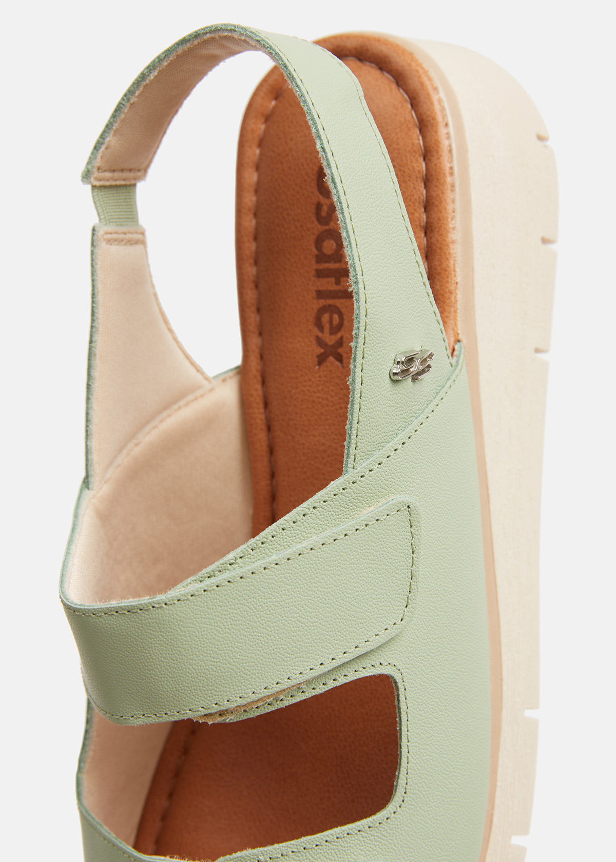 SANDALIAS MUJER USAFLEX CUERO VERDE TACÓN PLATAFORMA CON CIERRE FLEXIBLE USA AD1908VER - 5