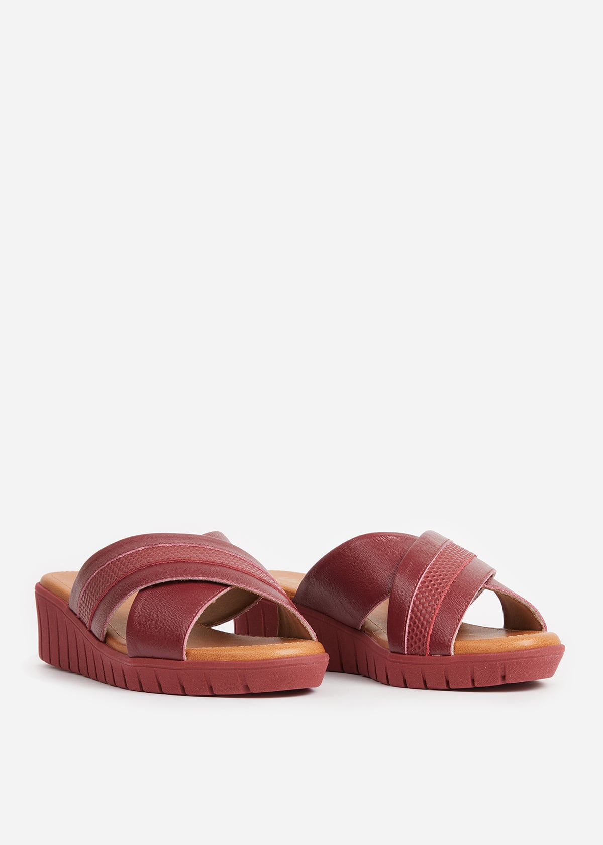 SANDALIAS MUJER USAFLEX CUERO GUINDA SUECO PLATAFORMA USA AE0512GUI - 2